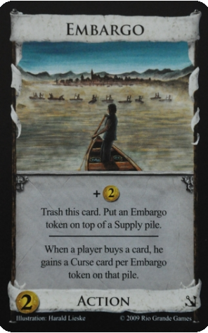 This is the "embargo" playing card from the game Dominion.
